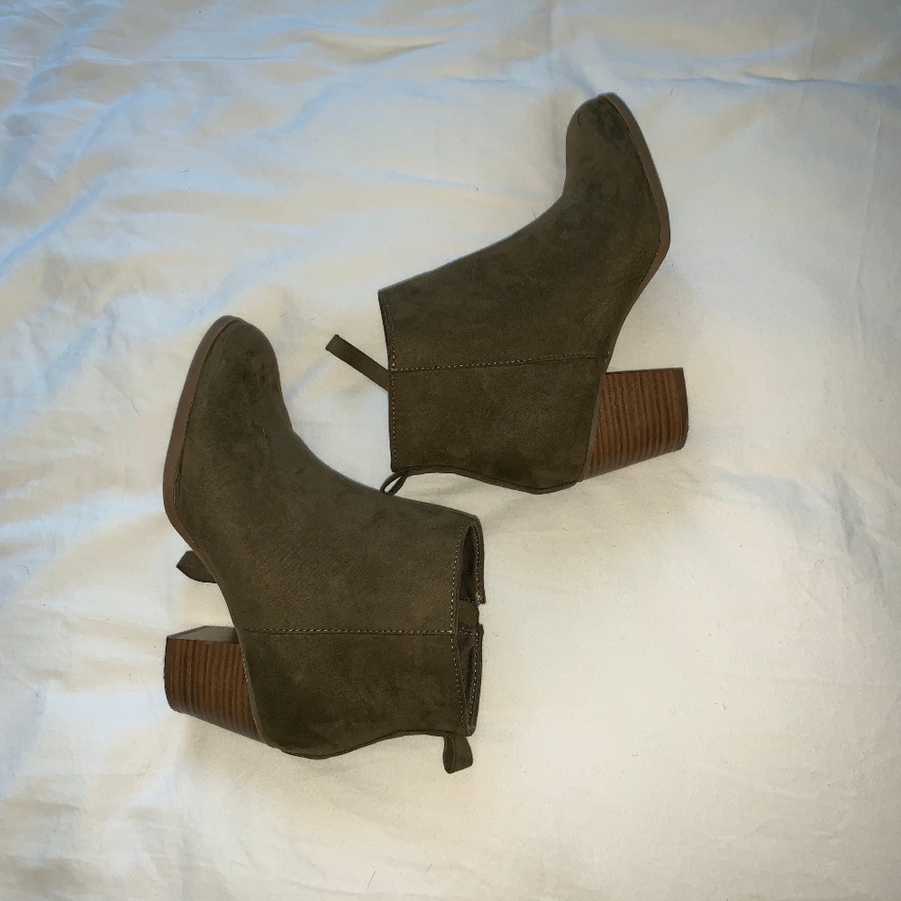 Faux-Suede High-Heel Booties